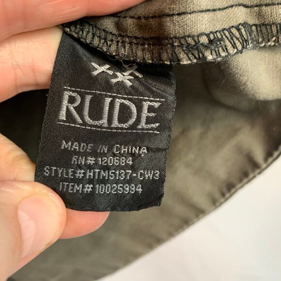 XXX Rude denim camo with fleece sleeves jacket size small - Picture 3 of 6